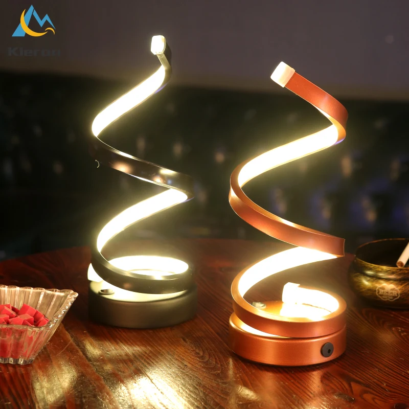 

Nordic Modern Simple Note Led Table Lamp Bedroom Study Restaurant Bar Bedside Desk Lamp Living Room Decoration Spiral Desk Light