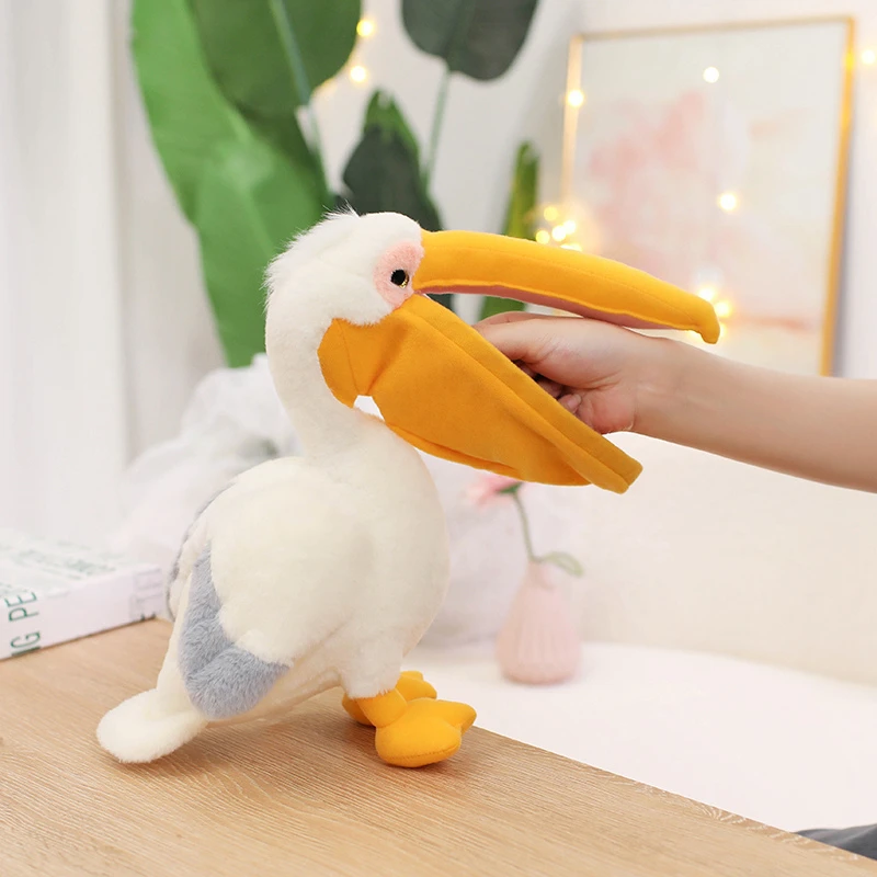 Realistic Plush Waterfowl Toy Red Flamingo White Pelican Plushies Soft Doll Cute Stuffed Animal For Girl Boy Pretty Home Decor