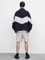 Jackets Men Patchwork Color Loose Zippered Stand Collar Tracksuit Windbreaker Coats Hip Hop Female Streetwear Outwear Color - Image 6