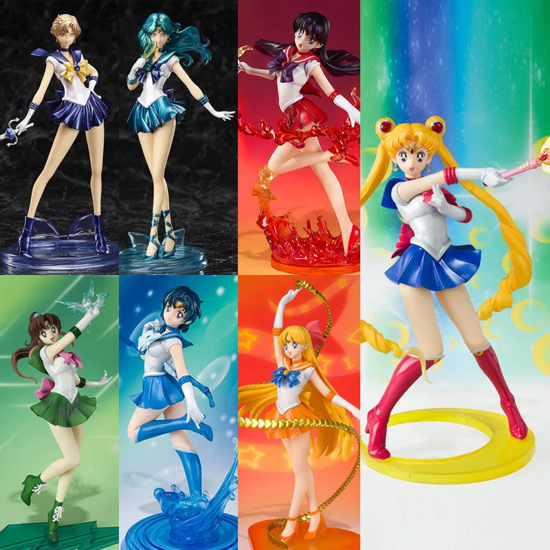 

Anime Sailor Moon Tsukino Usagi Tuxedo Mask Sailor Venus Mercury Mars Jupiter Cake Decorations Room Ornament Action Figures Toys