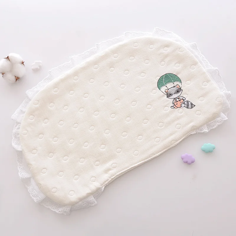 12 Layer Lace Cotton Pure Cotton Baby Gauze Pillow for Newborns Baby Flat Pillow Bedding Sweat Absorbing and Breathable