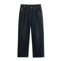 Autumn New Style Oversized Stretch Denim Straight Leg Pants Fashion Plus Size Women's Premium Jeans