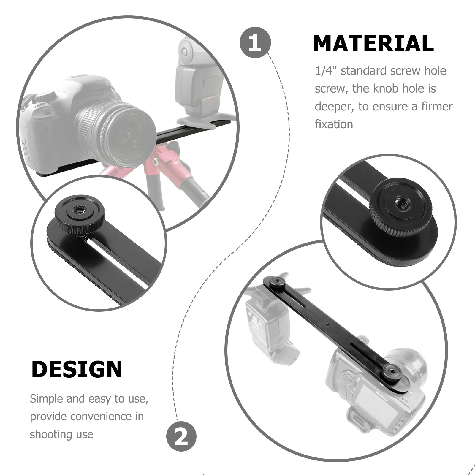 Spacing Bar Aluminum Alloy Extension Bar 2 Pcs For Flash Bracket Mic Stand Spacing Microphone Mount Accessories Parts