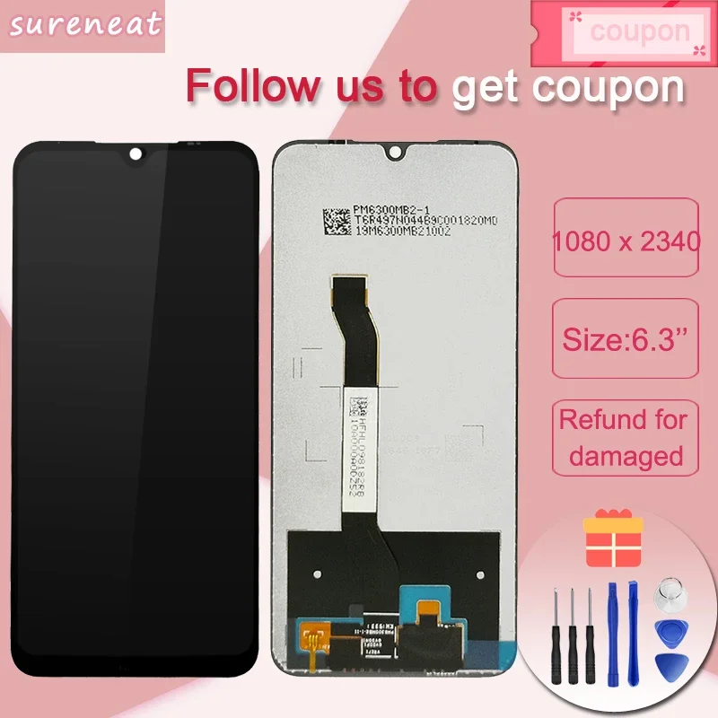 

6.3 inch For Redmi Note 8 Lcd Display+Touch Screen Digitizer Mobile Phone Assembly Replacement Part