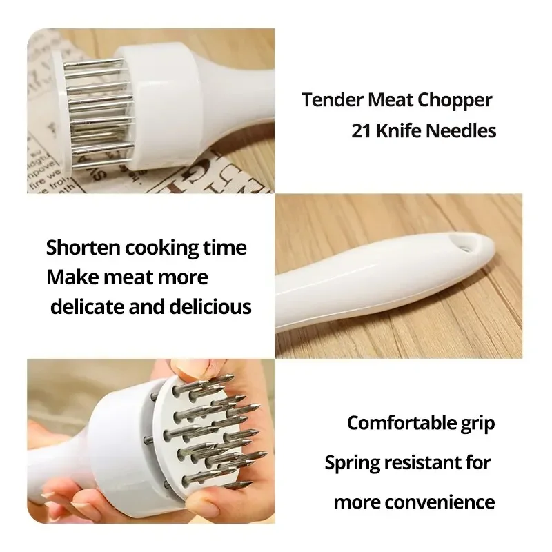 1 PC Handheld 21-Needle Tenderizer Needle with Broken Tendon Pork Chop Steak Household Tenderizer Hammer Stainless Steel