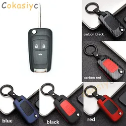 Premium Carbon Fiber Car Flip Key Case Cover - Sleek and Durable Design - Carbon red (B)