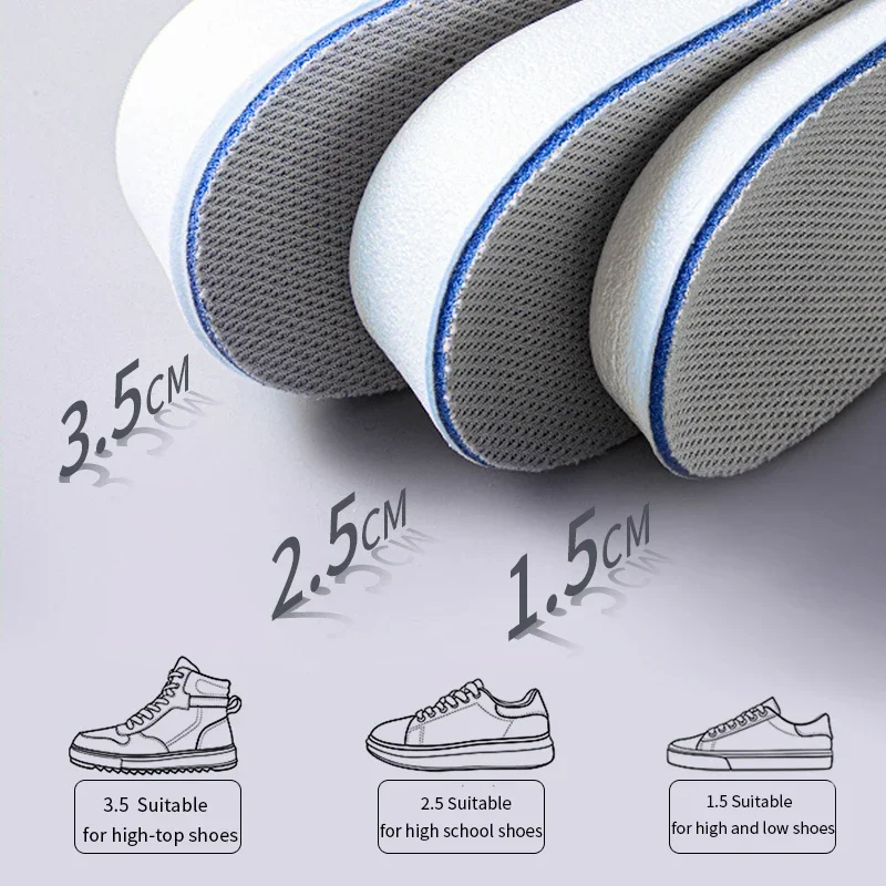 1 Paar unsichtbare Einlegesohlen zur Erhöhung der Höhe für Schuhe, atmungsaktiv, bequem für die Füße, für Damen und Herren, Schuhe, Fersenlift, orthopädische Pflegepolster – Detail 2
