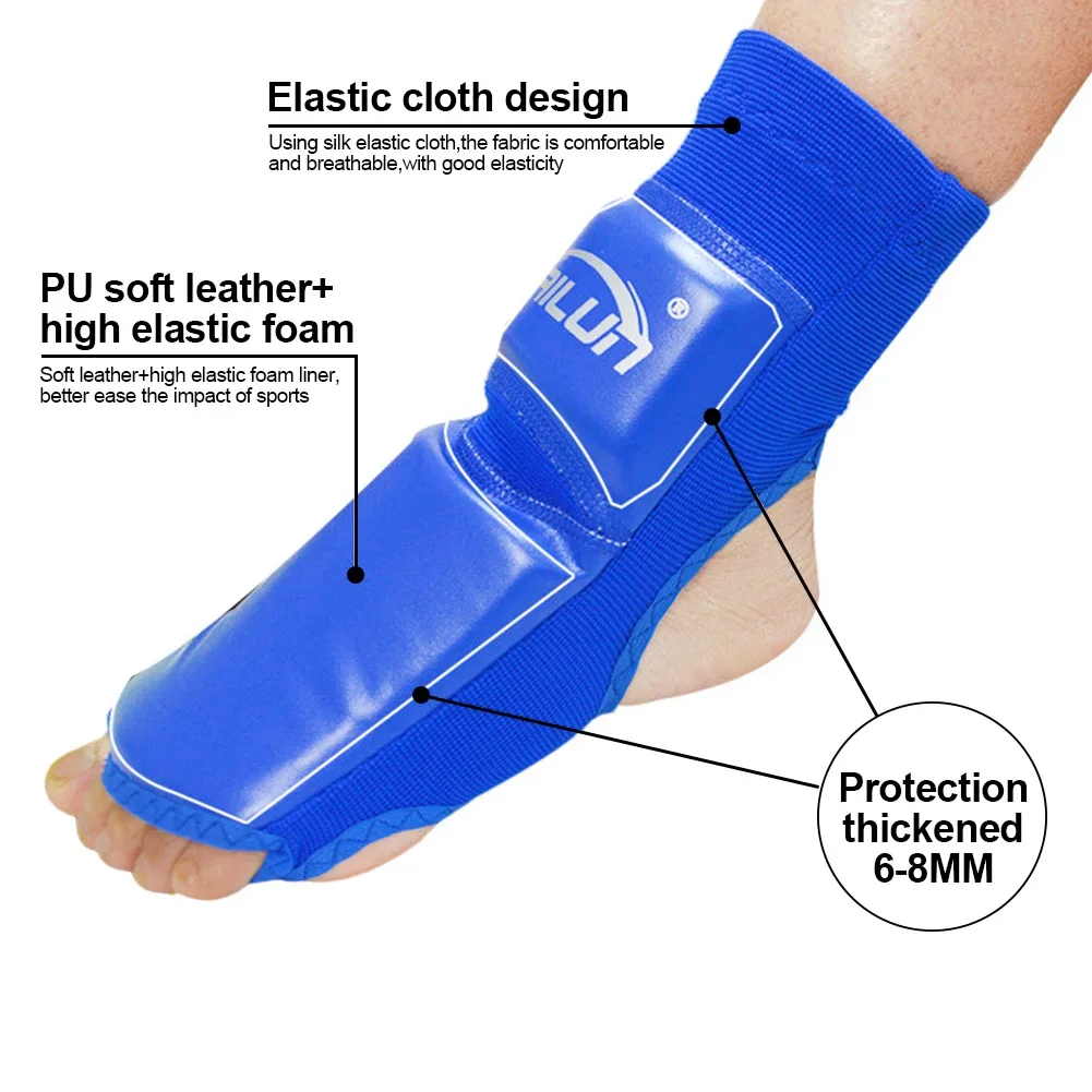 Description Picture 5 of itemPU Leather MMA Boxing Muay Thai Foot Insteps Guards Feet Protector Martial Arts Wushu Sanda Training Protective Gear