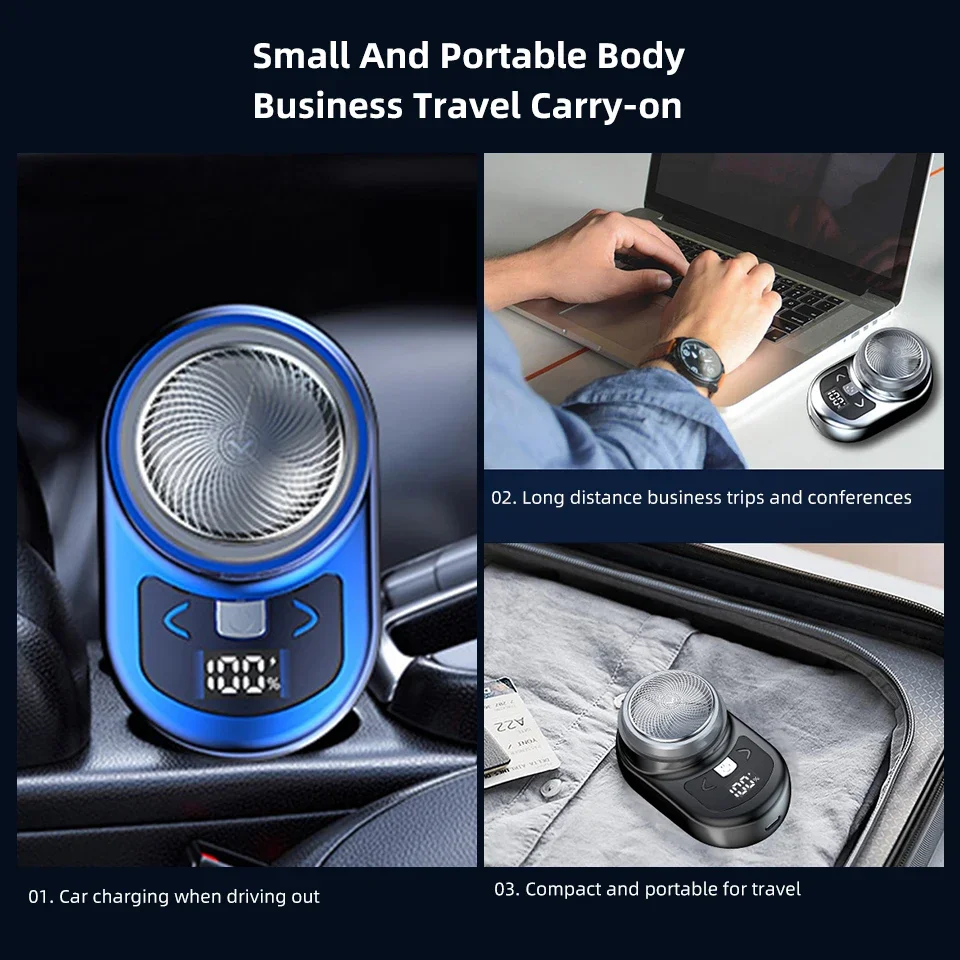 energia digital, barbear sem fio masculino para o corpo do rosto, 8000rpm