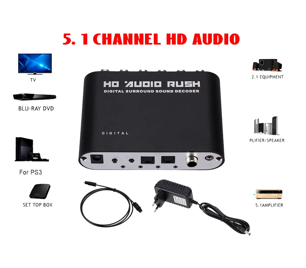 Digital To Analog 5.1 Ch Audio Decoder Amplificatore Spdif Coassiale A Rca Dts Ac3 Optical Tdt Digital Converter Box Per Smart Tv