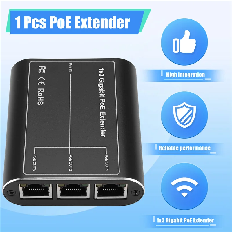 IEEE802.3Af/At 30W Network Poe Signal Gigabit Poe Extender Ethernet Repeater Security Systems Camera-N34R