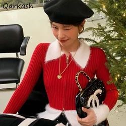 Pullovers Women Slim Fit Patchwork Design Zipper Temperament Korean Fashion Casual Style Daily Simple Cozy All-match Basic Sweet