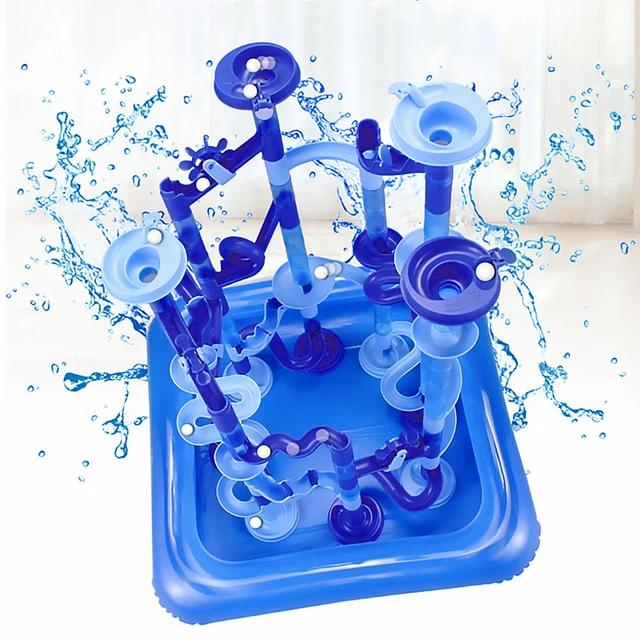 31-107Pcs Water Play Marble Run Maze Ball Track Building Blocks DIY Construction Toys Set Children Educational Toys Gift 2