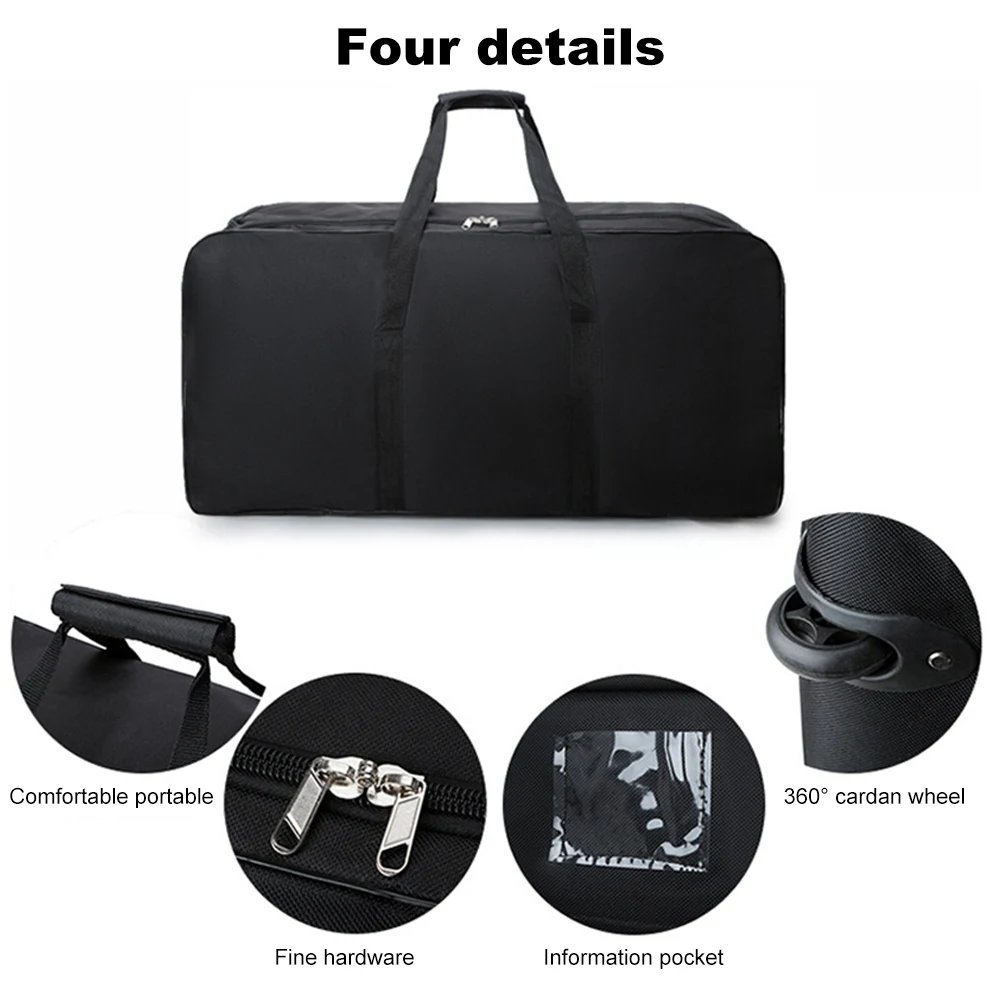 Foldable Wheel Bag for Outdoor Travel Luggage Bag Large Capacity Carry On Waterproof Travel Duffel Portable Trolley Suitcase