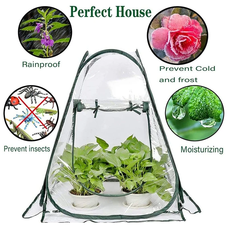 Housse De Protection Pour Plantes Serre Végétale Folded Tente D'hiver En Pot Couvercle Antigel Réutilisable Facile D'utilistion Pour Plante Contre Le Gel Des Plantes En Pots Et Rosiers