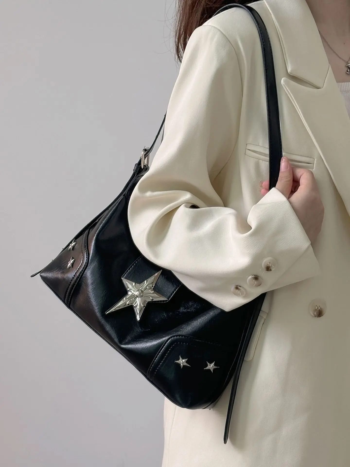 JIAERDI Versatile Star Y2k Shoulder Bags Hot Girls Sweet Cool Pu Leather Casual Crossbody Bags Female Retro Messenger Bag 2025