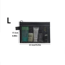 Mesh Clear Cosmetic Bag - Portable Travel Makeup and Toiletry Organizer Pouch Gift - 5 PCS (L)