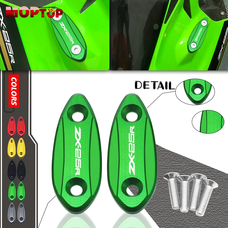 

Motorcycle Mirror Hole Cover Windshield Drive Eliminator Rearview Mirror Base Cover For Kawasaki ZX-25R ZX25R ZX 25R 2020-2023