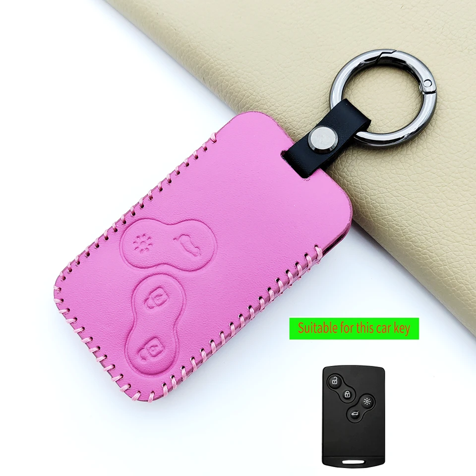 Auto Astucci Portachiavi per Renault Clio Dacia Duster Espace 5 Talisman Megane Grand Scenic Kadjar 4,Sacchetto Chiavi Auto Vera Pelle Chiave Auto Protettiva Custodie Cover,C