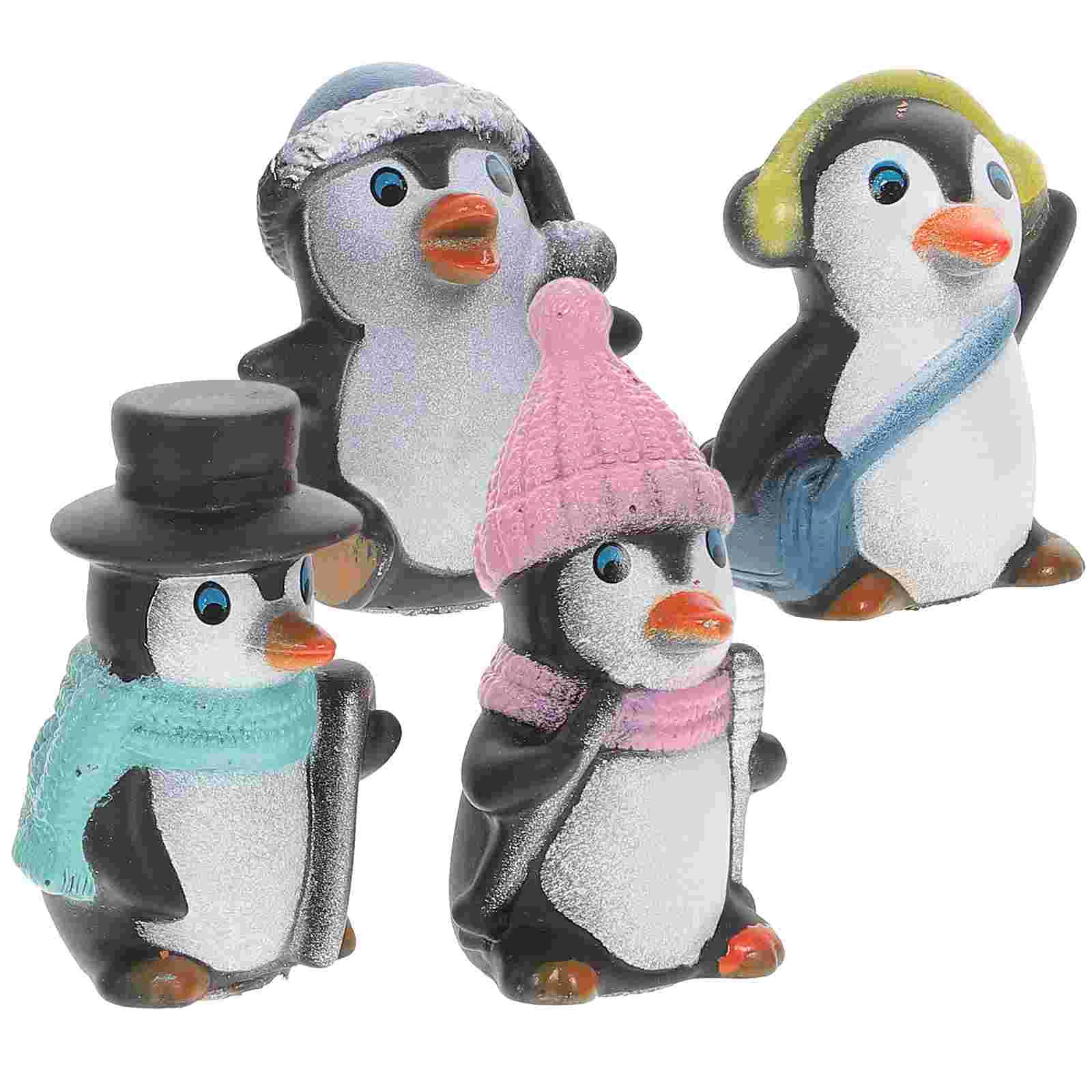 

12pcs/3sets Christmas Little Penguin Micro Landscape Decoration Unique Penguin Ornaments DIY Doll Desktop Penguin Ornament