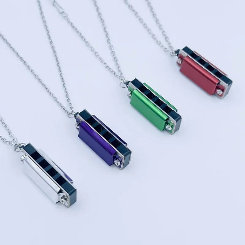 Chromatic Harmonica Diatonic Harmonica 4-hole 8-tone mini necklace harmonica children's elementary school entrance music toy gift