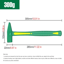 Durable High Carbon Steel Hammer for Home and Workshop - Multifunctional Woodworking Hand Tool, Shockproof (300g)