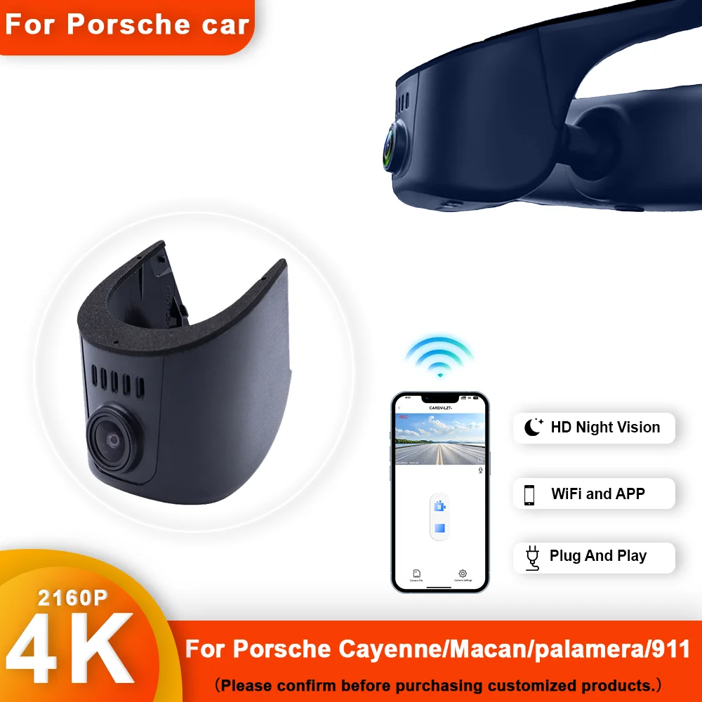 4K Hd Dash Camera Personalizzata Per Porsche Cayenne Panamera Macan Taycan Cayman 911 Turbo 718 Boxster Dvr Dash Cam Dashcam