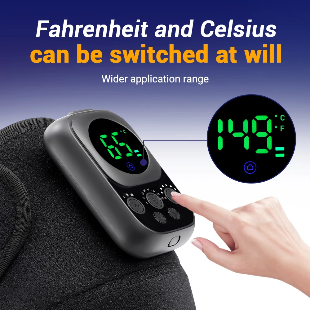 3-In-1 Knee Massager Smart APP Heated Knee Pad Leg Joint Vibration Massage for Shoulder Elbow Detachable Controller Muscle Relax