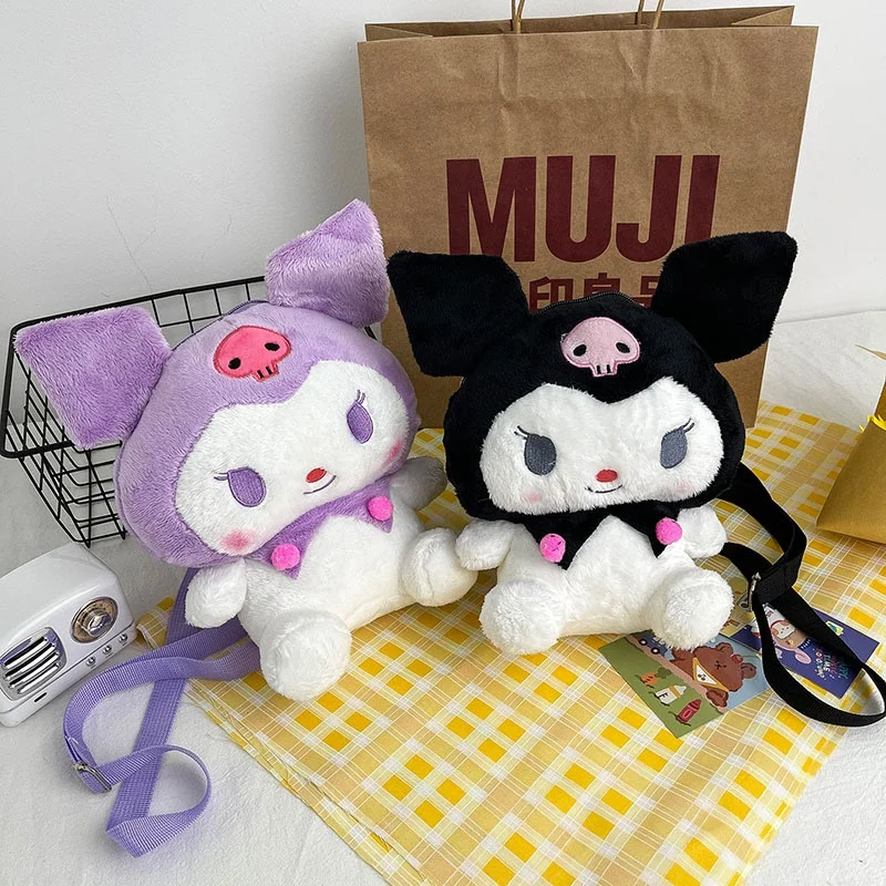 

Kawaii Sanrio Plush Backpack Kuromi Backpacks for Girls Anime Plushie for Bag Stuffed Animals Toys for Girl Doll Christmas Gift