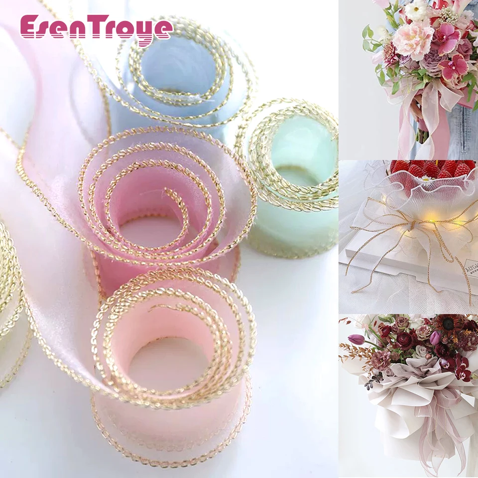 Nastro In Organza Trasparente 2,5 Cm X 22 M | Chiffon Luccicante Per Regali, Matrimoni, Fai Da Te | Colori Vivaci, Bobina Da 23 M