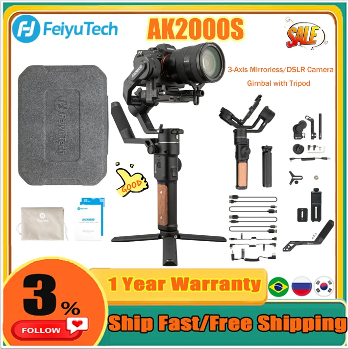 FeiyuTech Feiyu AK2000S 3 Axis Camera Gimbal Stabilizer DSLR Mirrorless