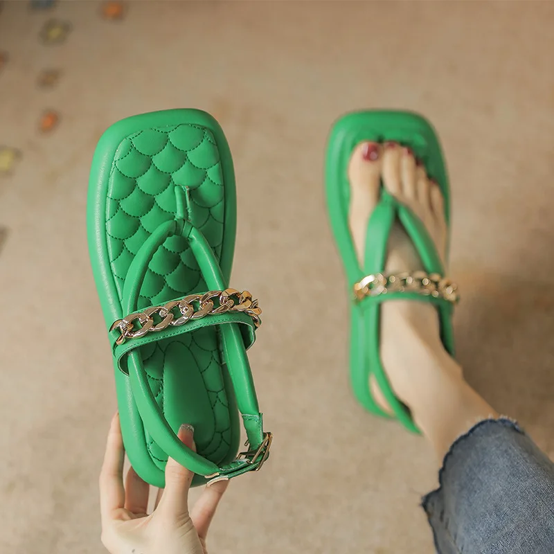 Women's Outer Wear 2023 Summer Slippers Women's Soft Sole Flip-flops Girl's Muffin Thick Sole Slippers