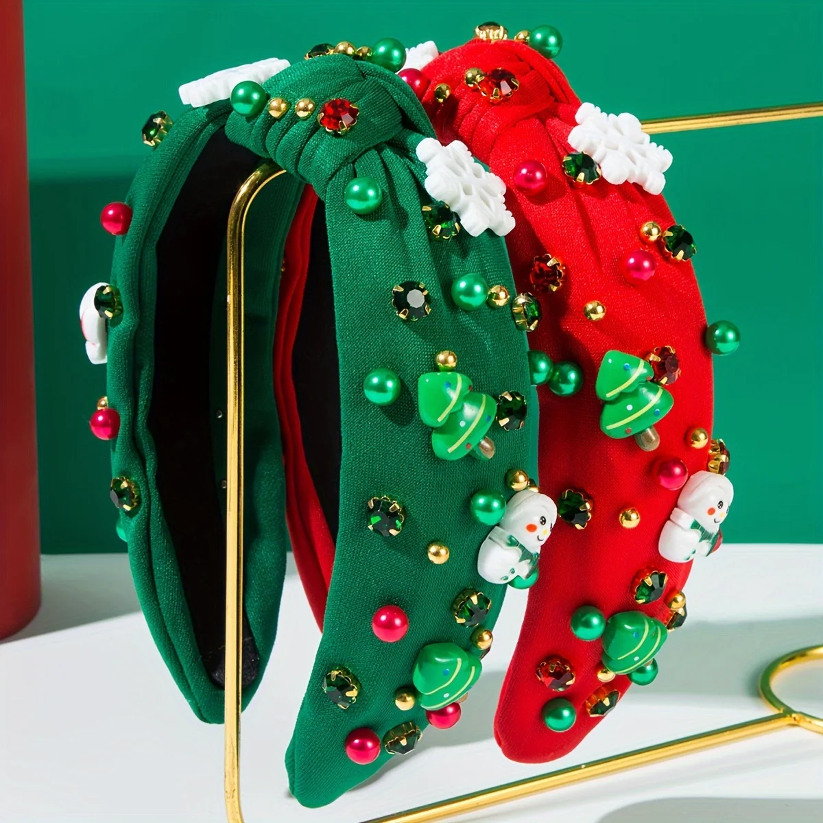 Christmas-themed Headband for Women Snowflakes Santa Claus Christmas Tree Motifs