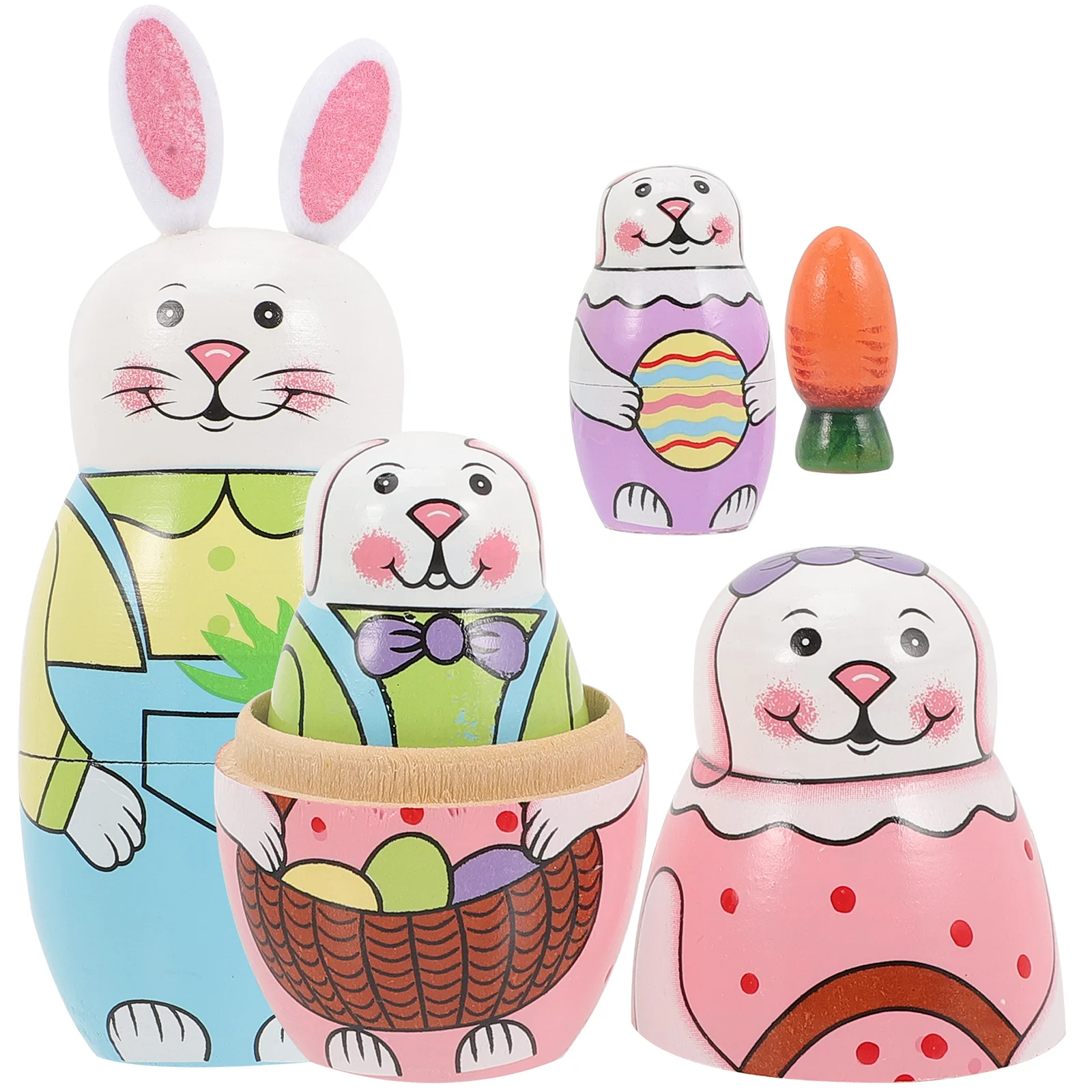 

Handmade Wooden Russian Nesting Animals - Creative Five-Layered Traditional Toy for Kids Christmas Gift