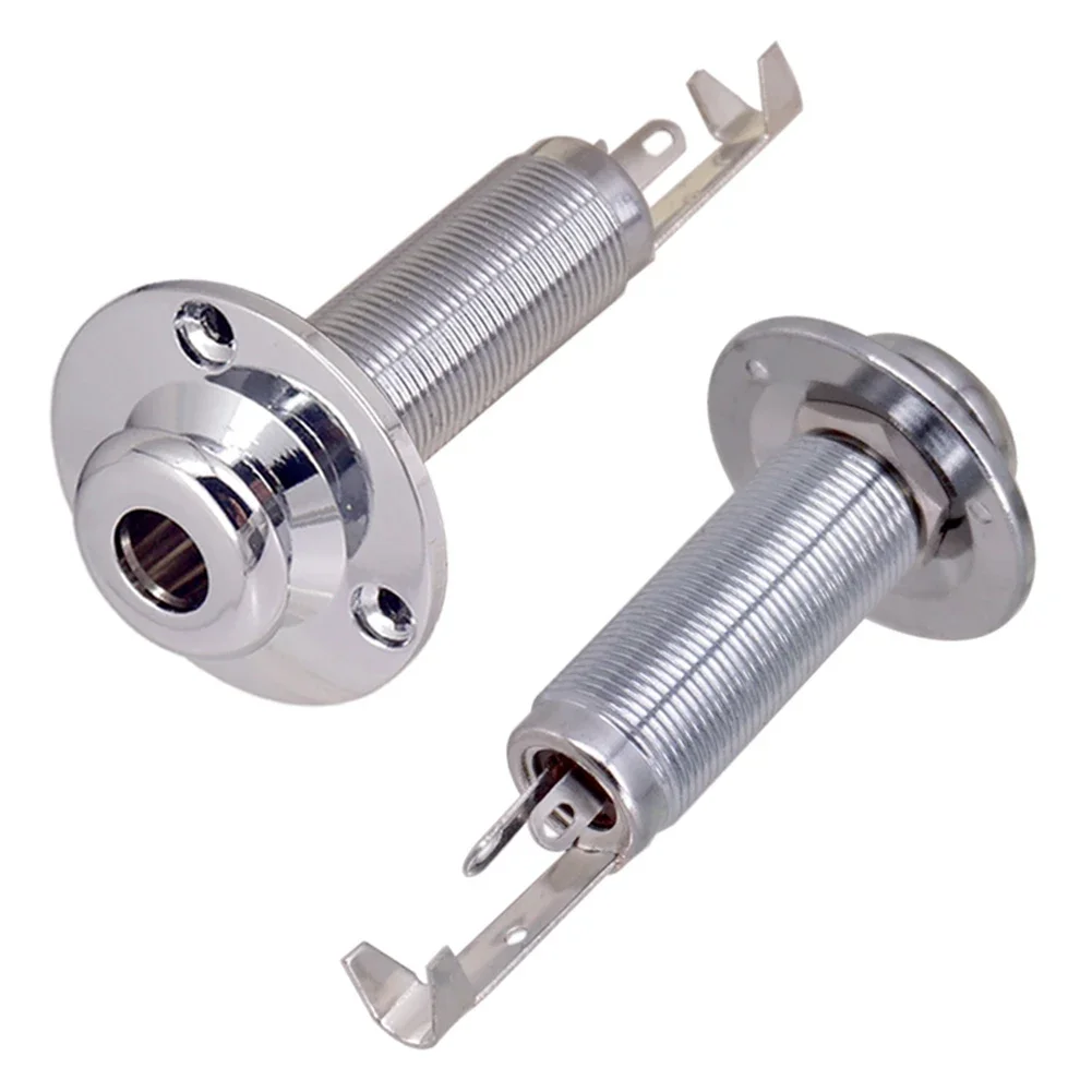 Guitar Socket Guitar Output Jacks 25g 6.35mm With Screws E-Guitar End Pin Plug Kit Replacement Set 1/4" Stereo