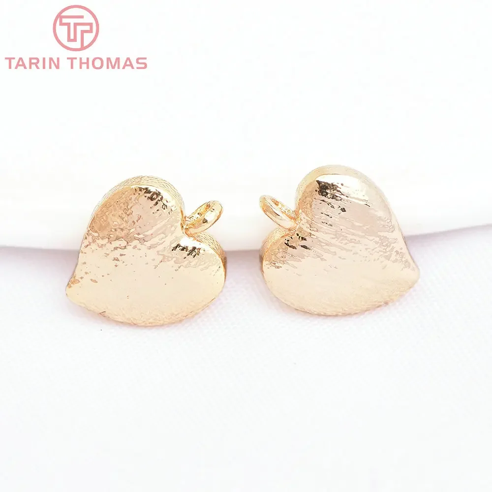 

(830)10PCS 7.5x9MM 24K Gold Color Brass Heart Charms Pendants High Quality Diy Jewelry Findings Accessories wholesale