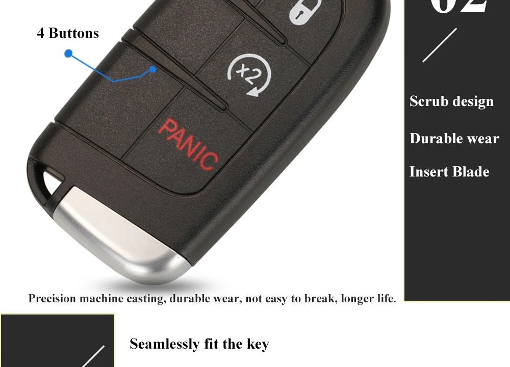 Keyforkess 2/3/4/5 pulsante Smart Remote Key Fob Fob 433MHz per Jeep Grand Cherokee 2013-2020 ID46 pcf7945 7953 portachiavi auto - Sc010e194454f4e4189e7e1e0e5ef48b0q