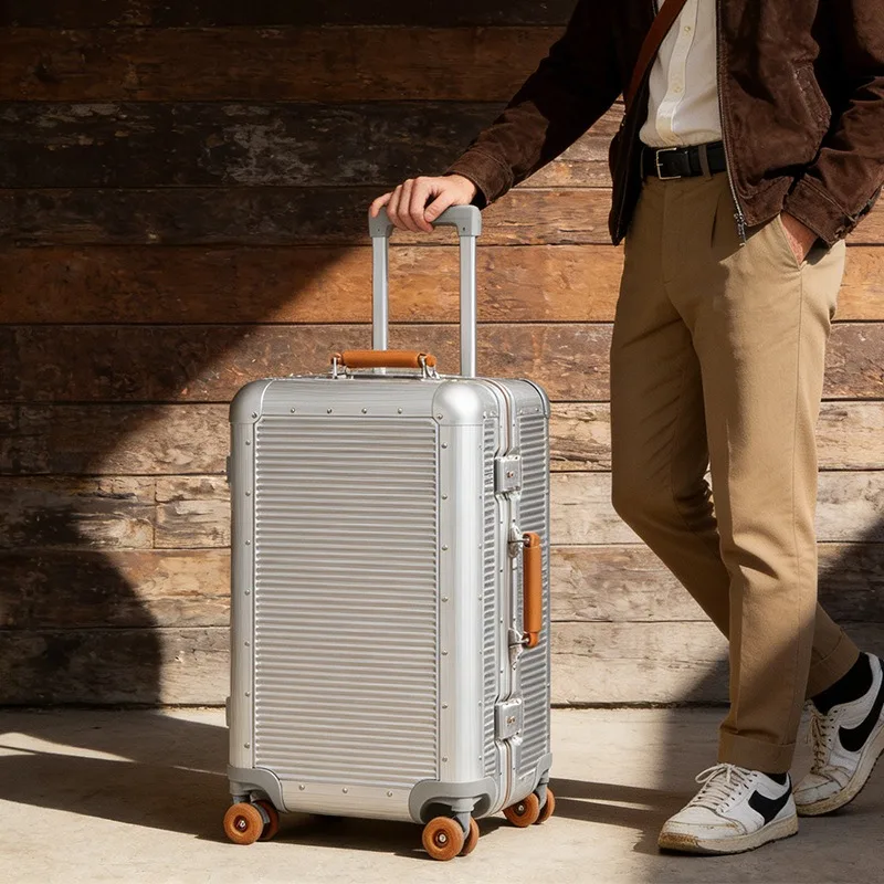 2026 Neuer Koffer mit Aluminiumrahmen TSA-Schloss Reise-Trolley-Koffer Hochwertiges PC-Material Rollkoffer 20/24/28 Zoll – Detail 2