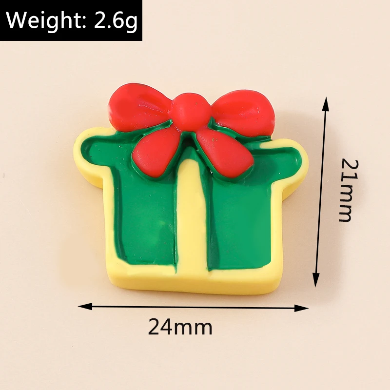 Leslie 10 Stück Harz-Cabochons mit Weihnachtsmotiven: Hirsch, Glocke, Lebkuchenmann, Schneemann, Weihnachtsmann-Anhänger für DIY-Schmuckherstellung und Basteln – Detail 7
