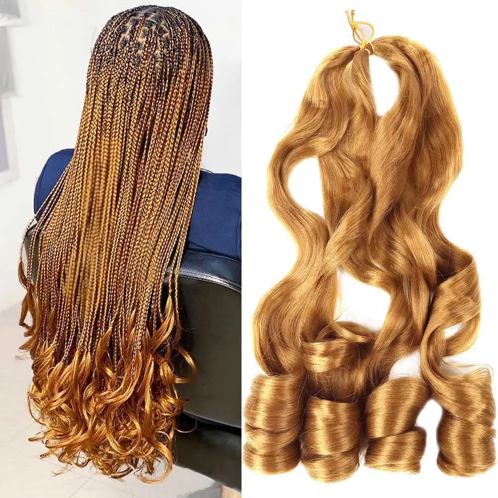 

22 inch Loose Wave Braiding Hair French curly Hair Synthetic Hair Extensions Pre Stretched Bouncy Braiding Hair ls04