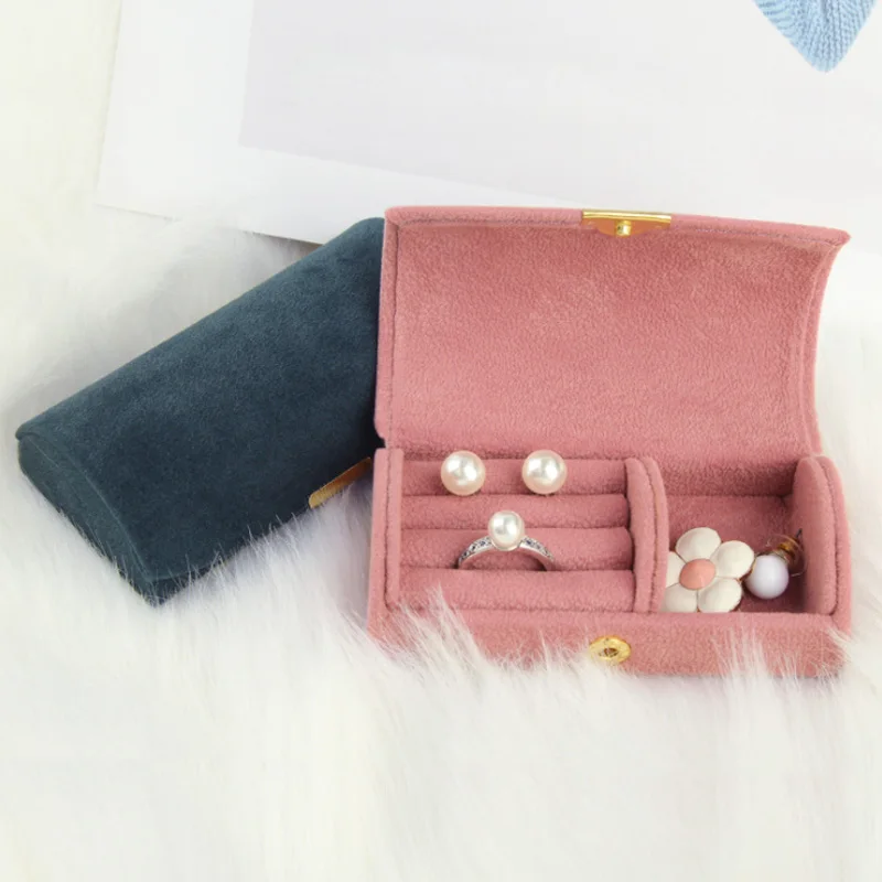 

Newly Simple PU/Velvet Storage Earrings Ring Mini Small Romantic Box Jewllery Box Wholesale Creative Portable Travel Storage Box