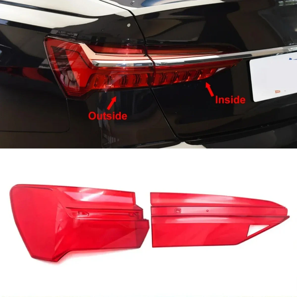 

For Audi A6 A6L C8 Rear Taillight Shell Tail Lamp Cover Brake Lights Mask Replace The Original Lampshade 2019 2020 2021 2022