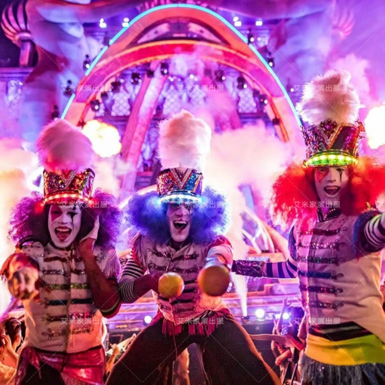 

Разноцветный стиль, униформа клоуна, ветер, мужские костюмы GOGO