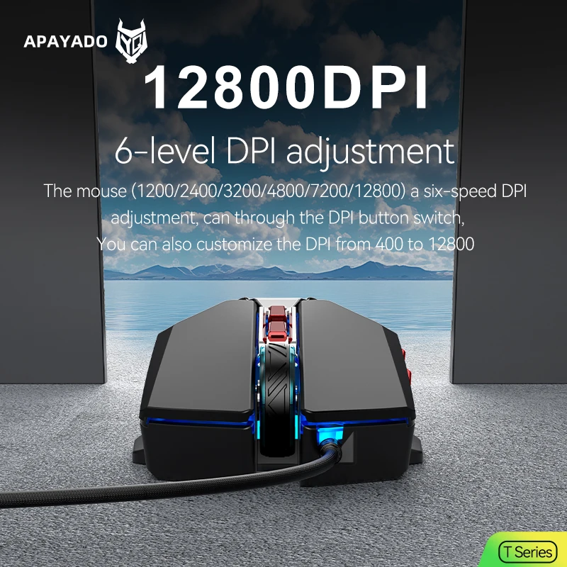 High-Performance Gaming Mouse with Adjustable DPI and Ultra-Light Paracord Cable