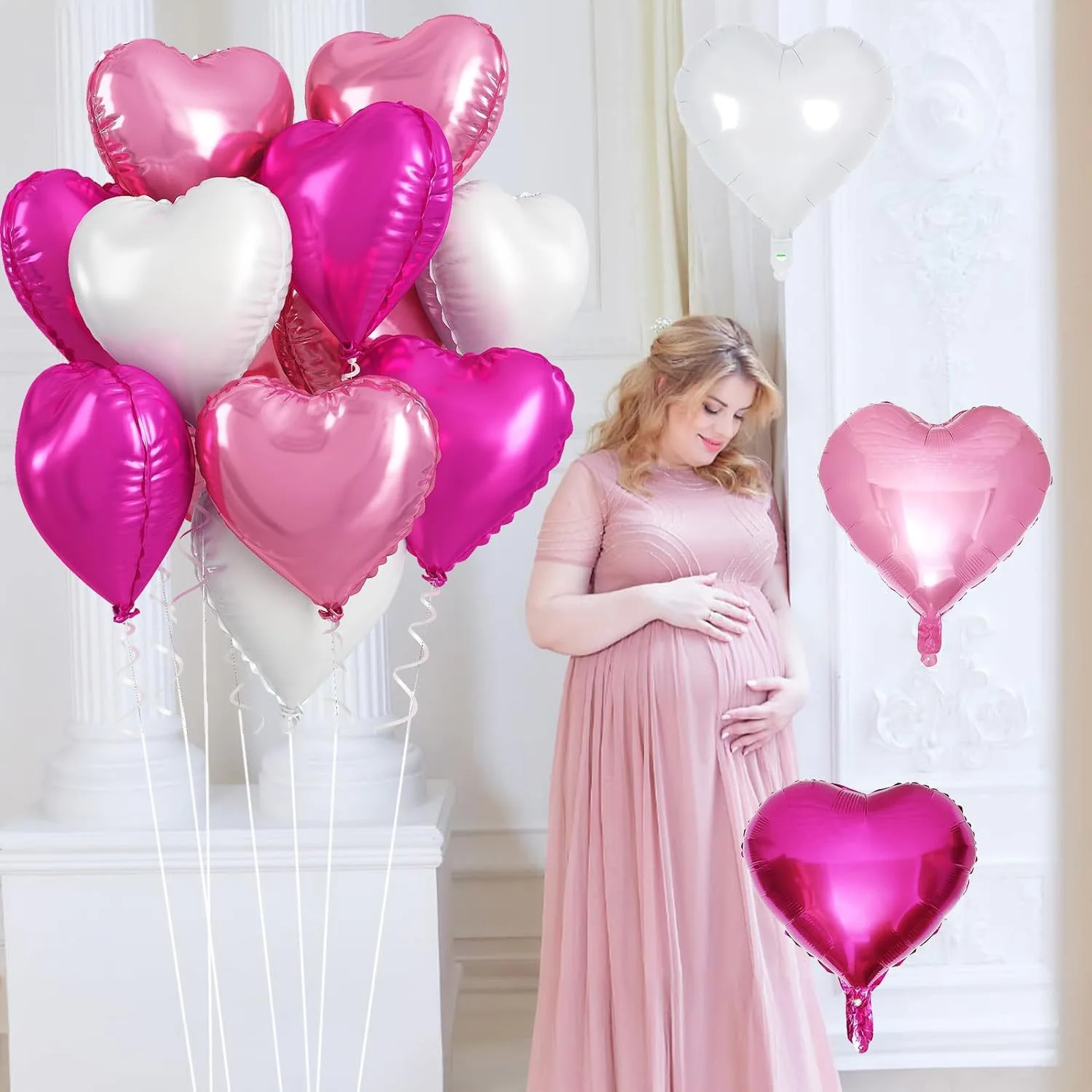 12 stücke 18 Zoll rosa und rote Helium ballons für Valentinstag hochzeits dekoration Geburtstags feier liefert, Aluminium folien ballon – Detail 9