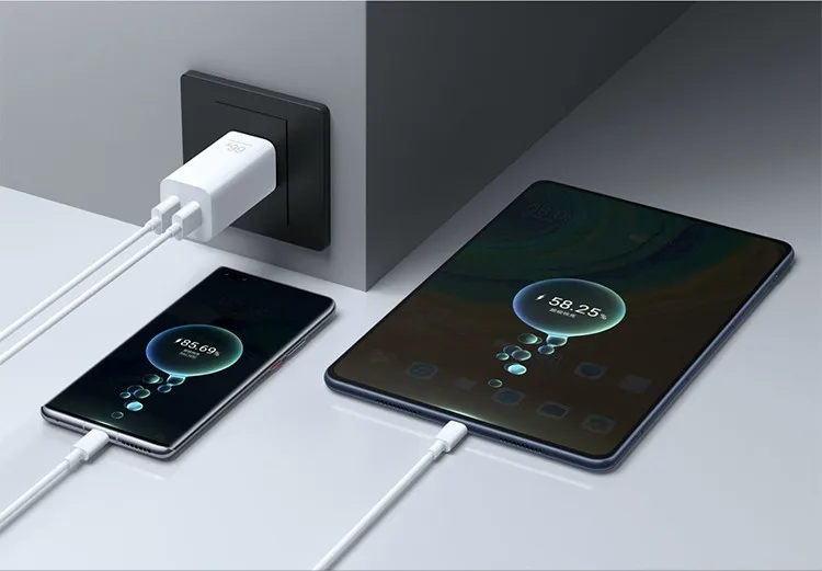 HUAWEI-갈륨 질화물 과급 충전기, GaN Max 66W, Huawei Mate40 Mate30Pro P40 호환, SCP/FCP/PD3.0/PPS