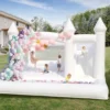 15FT PVC White Bounce House With Slide & Ball Pit, Large Jumper Bouncy Inflatable Castle For Wedding, Birthday, Party Decoration 2