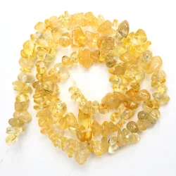 Natural Stone Beads for Jewelry Making - Irregular Crystal Quartz Gravel for DIY Bracelets and Necklaces (Yellow crystal)