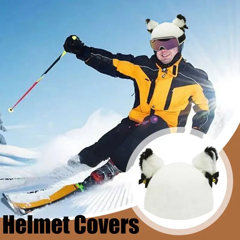 Ski Helmet Cover Single and Double Snowboard Skateboard Helmet Protections Covers Adult Kids Bells Cat Ears Head Warmer Cover