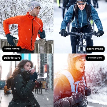 Black Winter Gloves Male Female Warm Gloves Touch Screen Hot Polar Polar Fleece Warm Gloves Cycling Gloves Running Hiking 6